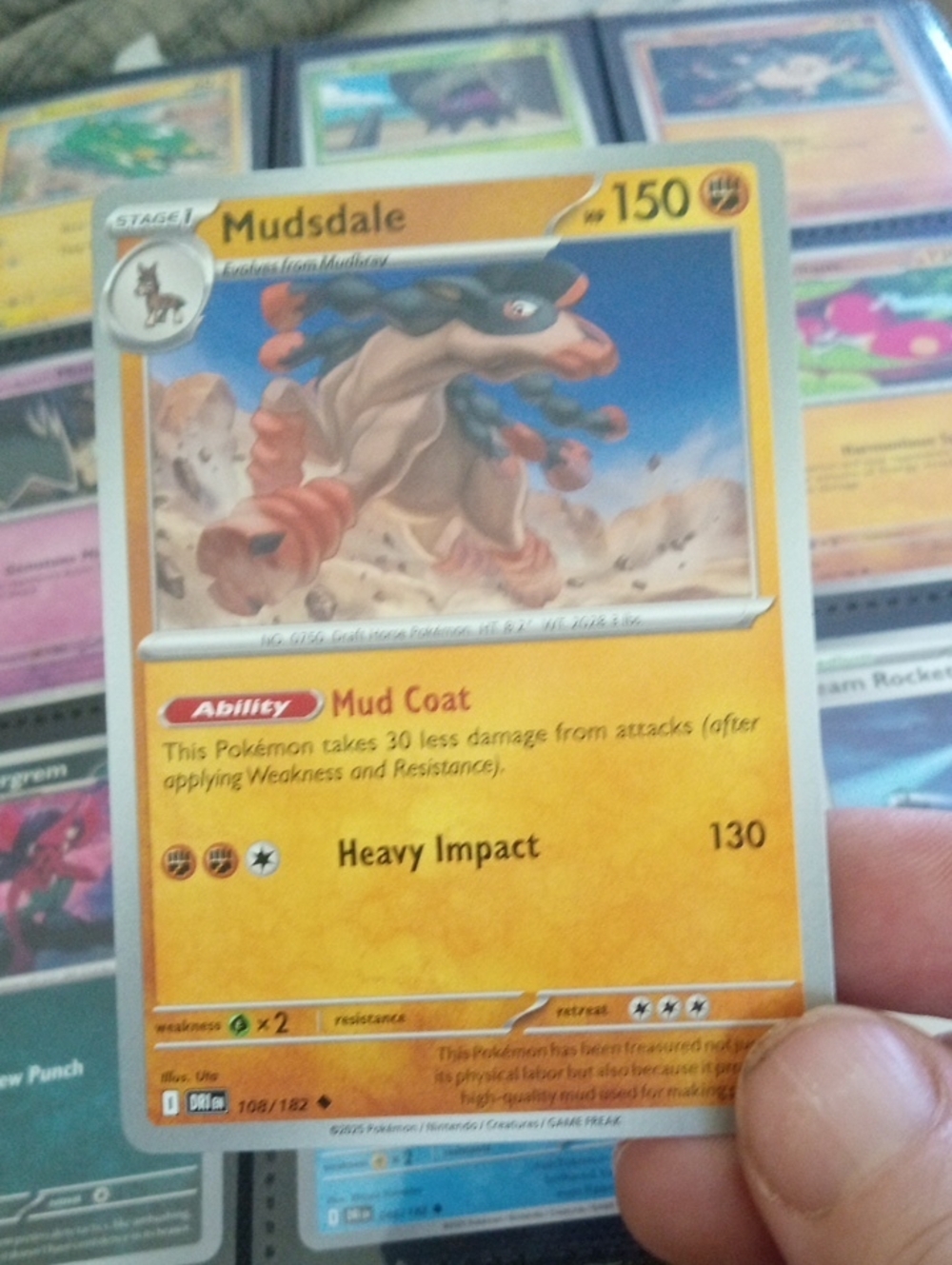 Pokemon Mudsdale Yellow Fighting TCG Card